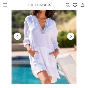 La Blanca Seaside Covers Hoodie White Cover-Up
